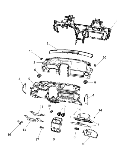 Grille Defroster Diagram for 6AD99XDVAD