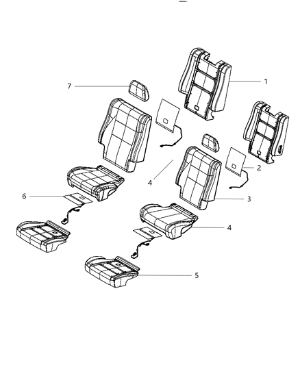 Cover Rear Seat Back 2ND Row Diagram for 5RW35DX9AA