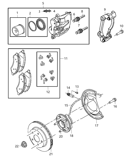 Sensor Kit Anti-Lock Brakes Diagram for 5183003AB