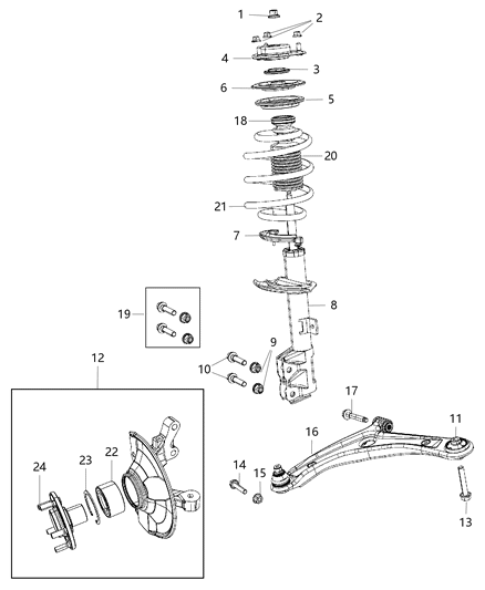 Arm Lower Control Front Diagram for 5105040AF