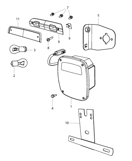 Plug Center High Mounted Stop Lamp Diagram for 68035318AD