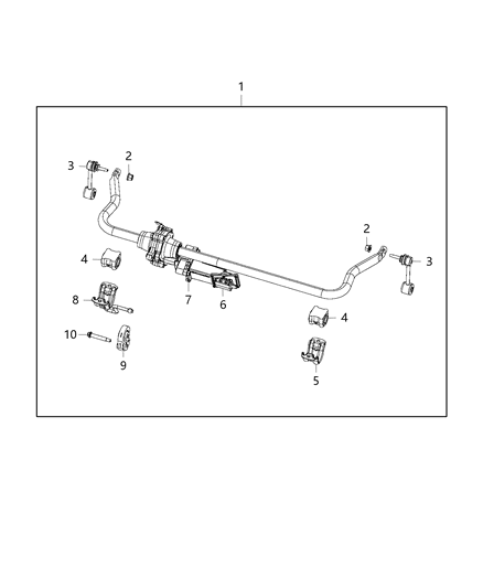 Stabilizer Bar Front Diagram for 52060300AI