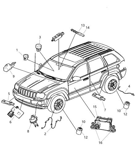 2022 Jeep Grand Cherokee L Sensor Anti-Lock Brakes Diagram for 56044144AC