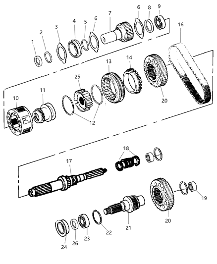 Sleeve Shift Range Diagram for 68026920AA