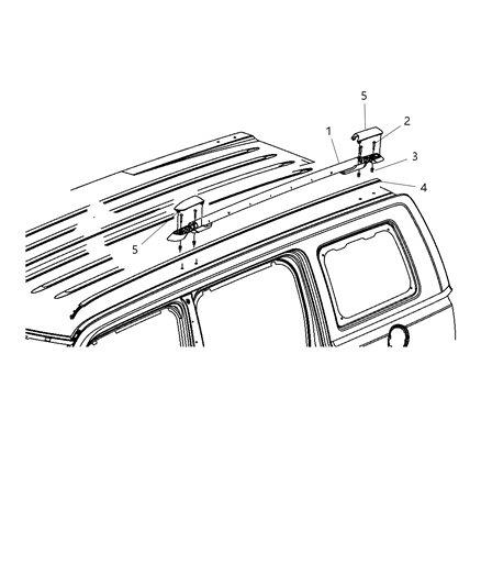 2011 Chrysler 200 Molding Roof Diagram for 5116250AB