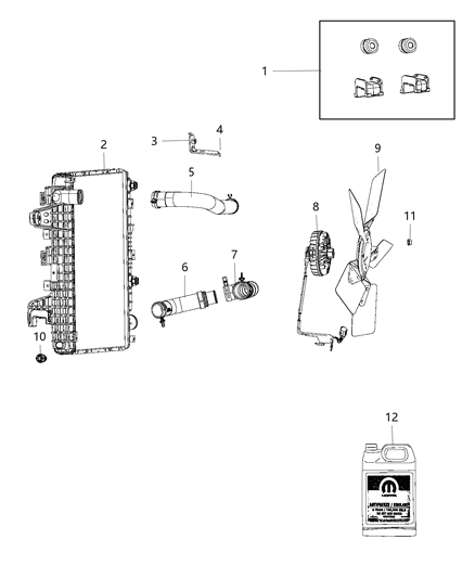 1990 Jeep Cherokee Hose Radiator Inlet Diagram for 68227796AA