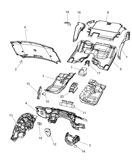 Insulation Side Panel Diagram for 55352854AA