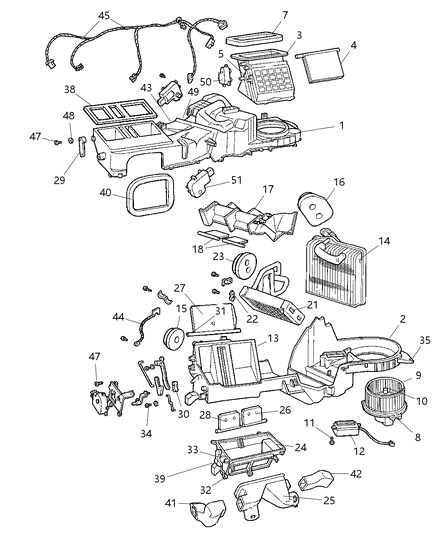 1990 Dodge Colt Diaphragm Heater And A/C Unit Foot/Defrost Diagram for 5012759AA