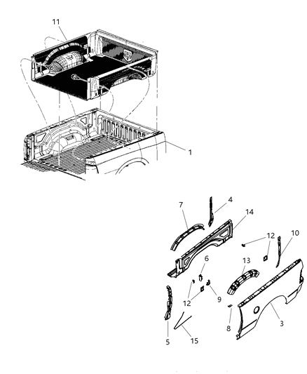 Shield Wheelhouse Diagram for 68065469AB