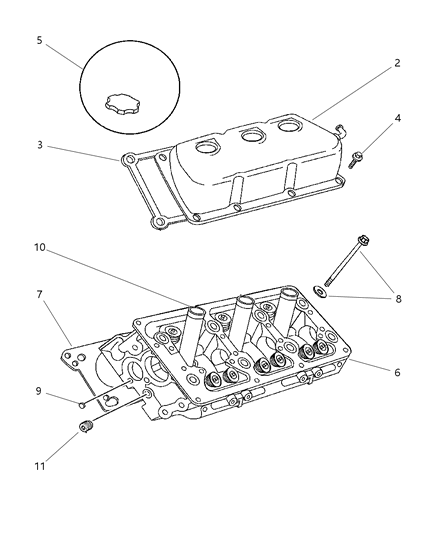 Gasket Cylinder Head Diagram for 4663890AB