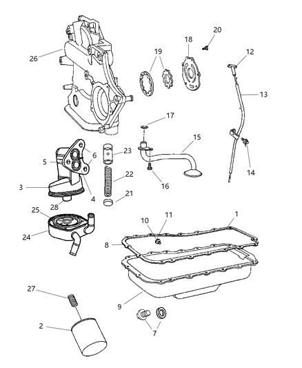 2015 Dodge Charger Filter Engine Oil Diagram for 2AML00409A