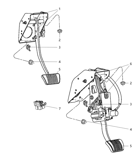 Pedal Brake Diagram for 52089242AB