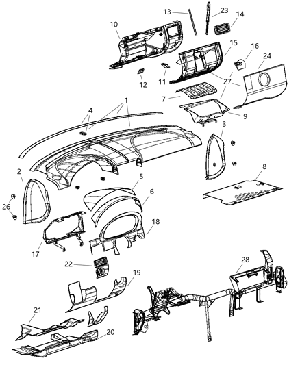 1998 Dodge Durango Hinge Diagram for 5097476AA