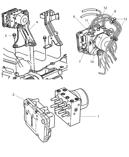 Module Anti-Lock Brakes With Mounting Screws Diagram for 5174110AA