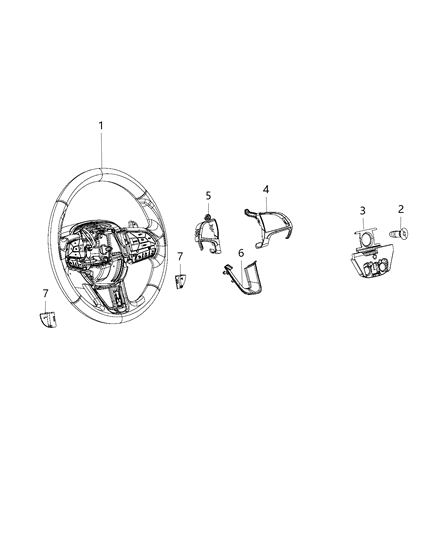 2019 Dodge Durango Wheel Steering Diagram for 5SQ171X9AA