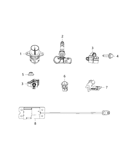 Sensor Acceleration Impact Sensor Diagram for 68286005AA