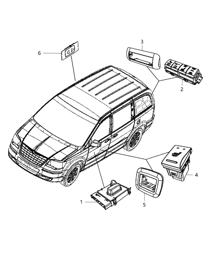 1984 Dodge Colt Switch Power Seat Diagram for 68140967AA