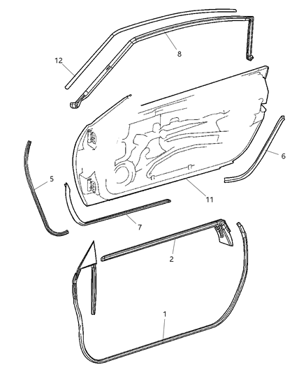 Washer Weatherstrip Diagram for 5096567AB