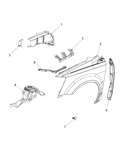 1986 Dodge Colt Beam Outer Load Path Diagram for 4894764AD