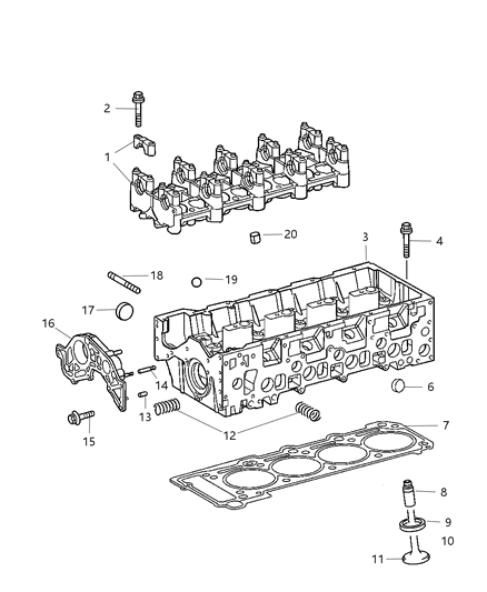 2020 Dodge Durango Bolt Cylinder Head Diagram for 5073703AA