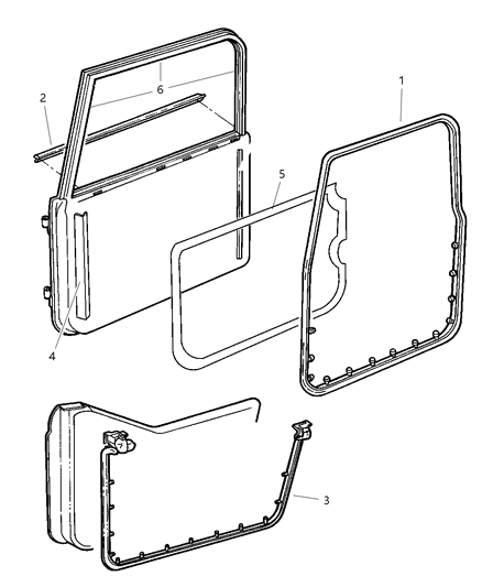 Weatherstrip, Front Door, Passenger Side Diagram for 55254894AF