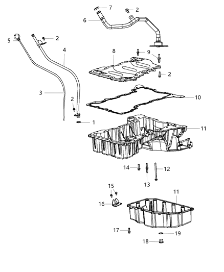 Pan Engine Oil Diagram for 68147572AB