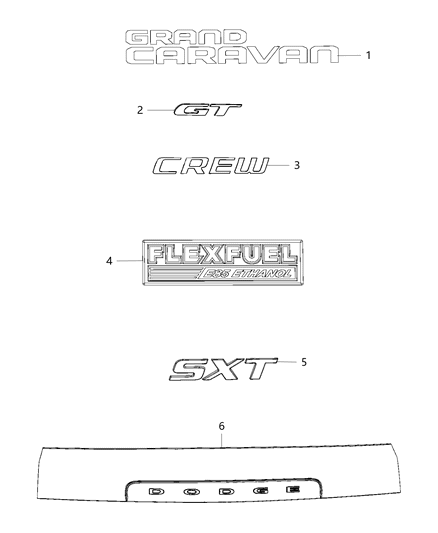 Nameplate Front Fender Anniversary Edition Diagram for 68465600AA