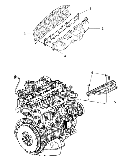 1987 Dodge Aries Shield Exhaust Manifold Diagram for 68027597AA
