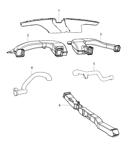 2015 Chrysler 300 Duct A/C Outlet Diagram for 68214144AA
