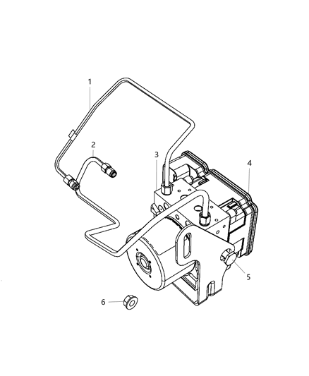 2009 Dodge Challenger Module Anti-Lock Brake System Module Only Diagram for 68382348AA