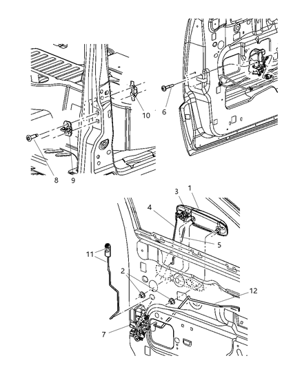 2009 Chrysler PT Cruiser Latch Front Door Diagram for 55359943AC