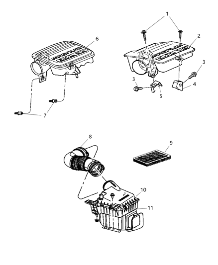 2004 Dodge Durango Resonator Air Cleaner Diagram for 53032424AB