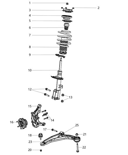 Knuckle Front Diagram for 5085887AD