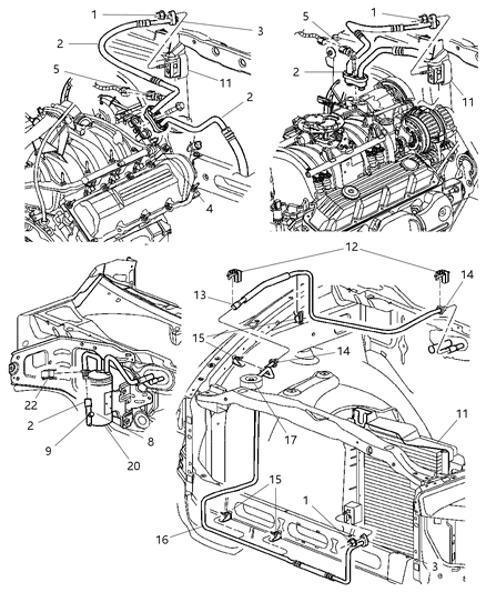 1995 Chrysler Concorde Line A/C Liquid Diagram for 55056020AB
