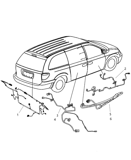 2006 Chrysler Town & Country Wiring Front Door Diagram for 4869516AI