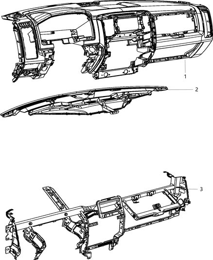 2011 Jeep Patriot Instrument Panel Base Panel Diagram for 5MY12XDBAA