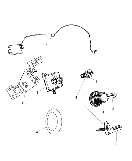 Key Blank Transmitter Diagram for 68029829AA
