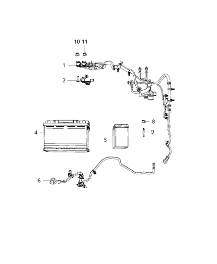 Sensor Battery Diagram for 68289207AB