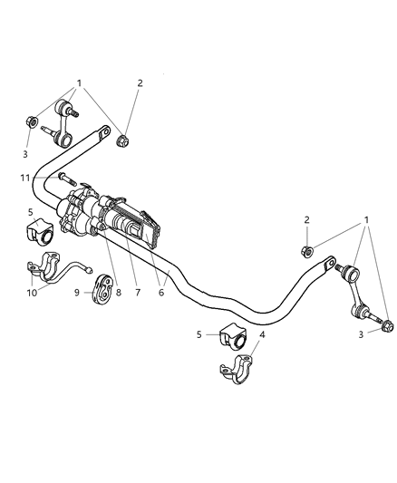 1989 Chrysler Fifth Avenue Retainer Stabilizer Bar Grommet Diagram for 52037710AB