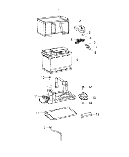 Control Unit Battery Diagram for 68256602AA