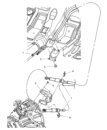 2022 Dodge Durango Cable Gearshift Control Diagram for 4668268AC