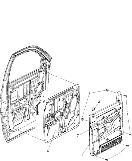 2000 Chrysler LHS Panel Front Door Trim Diagram for 1CT001J3AC