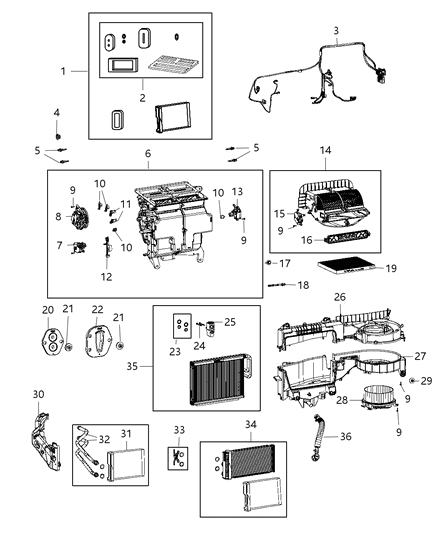 Motor Blower With Wheel Diagram for 68308952AA