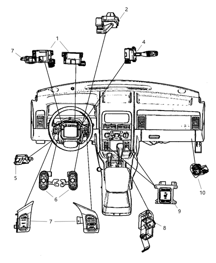 2023 Jeep Grand Cherokee Switch Adjustable Pedals Diagram for 5HU331DVAB