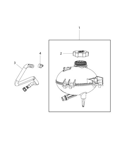 Hose Coolant Recovery Bottle Diagram for 68247041AA