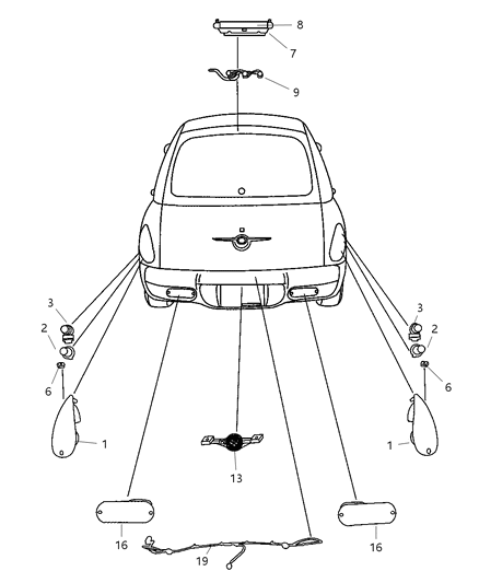 Lamp Tail Stop Turn Diagram for 5288743AF