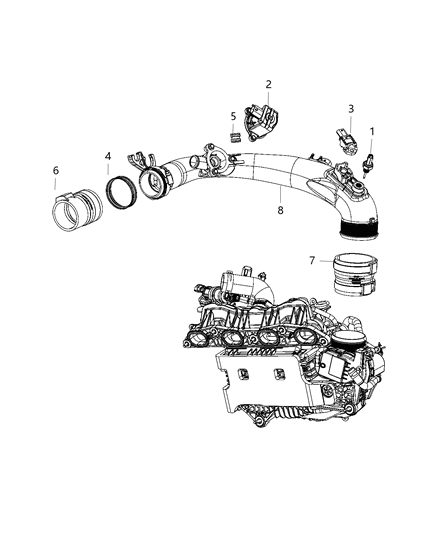 2007 Jeep Commander Duct Throttle Body Diagram for 5281506AD