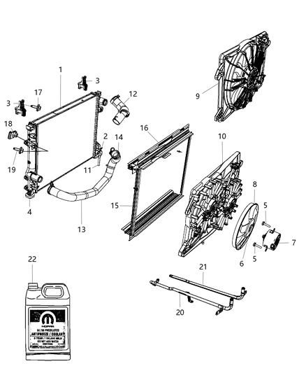 1990 Dodge B150 Hose Radiator Outlet Diagram for 4598096AC