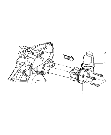 2008 Dodge Dakota Pump And Pulley Power Steering Diagram for 52855925AC