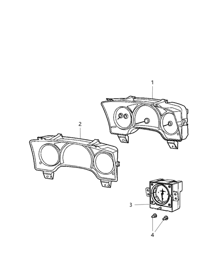 2008 Chrysler Aspen Cluster Instrument Panel Diagram for 68028114AB
